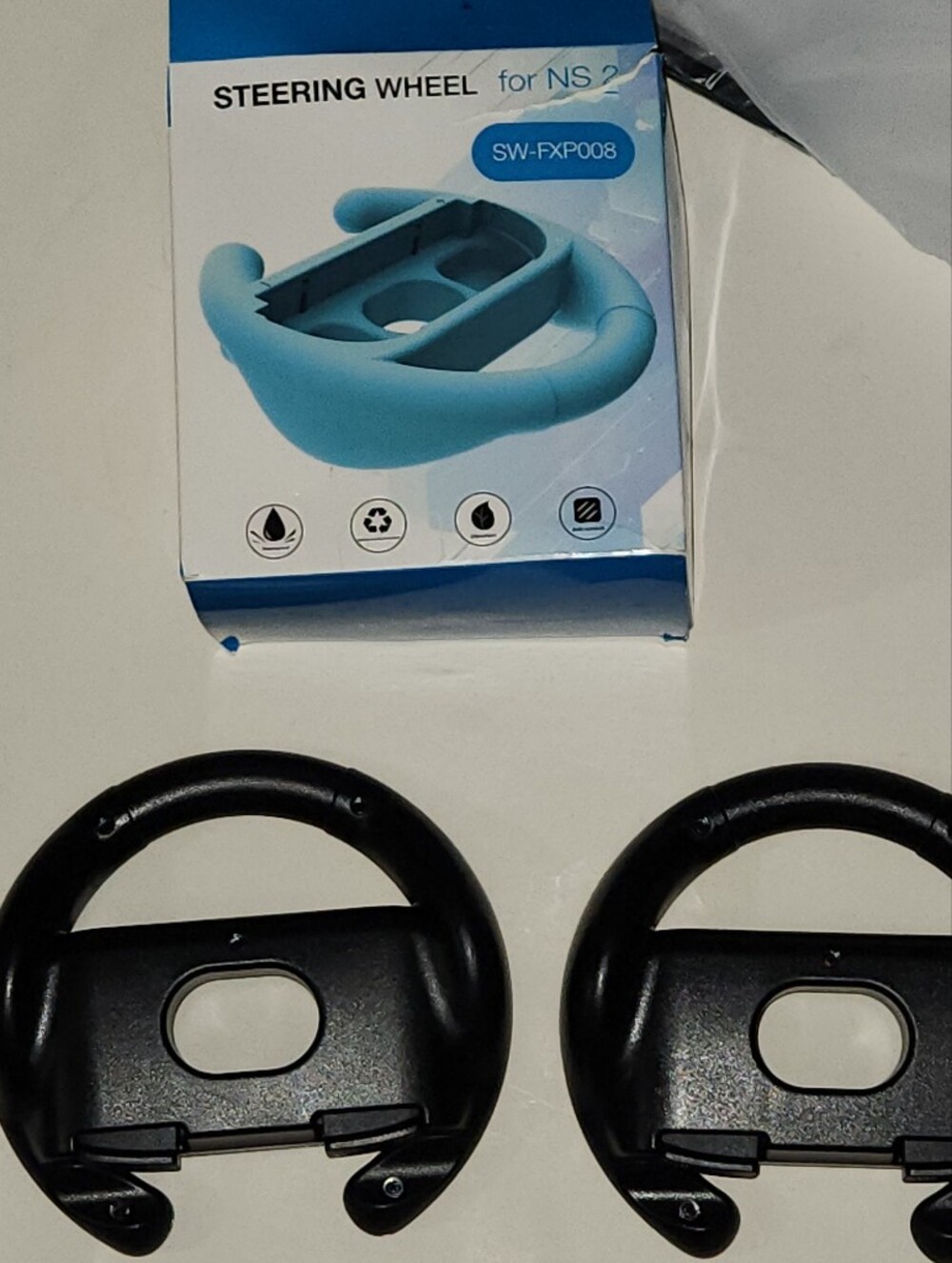 Unbranded Black VR Steering Wheel Controllers with Blue Silicone Mount For Ns2